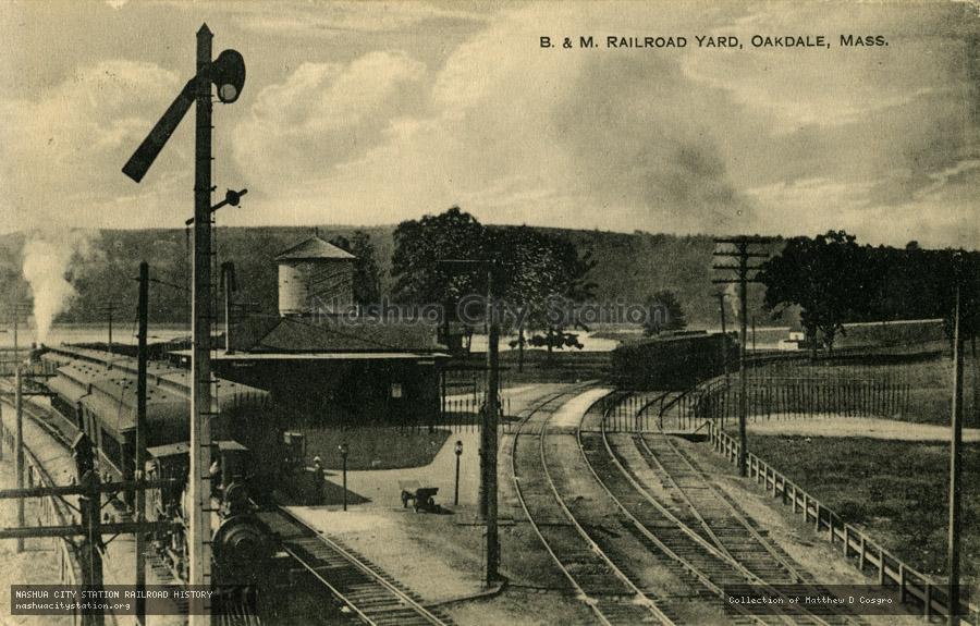 Postcard: Boston & Maine Railroad Yard, Oakdale, Massachusetts